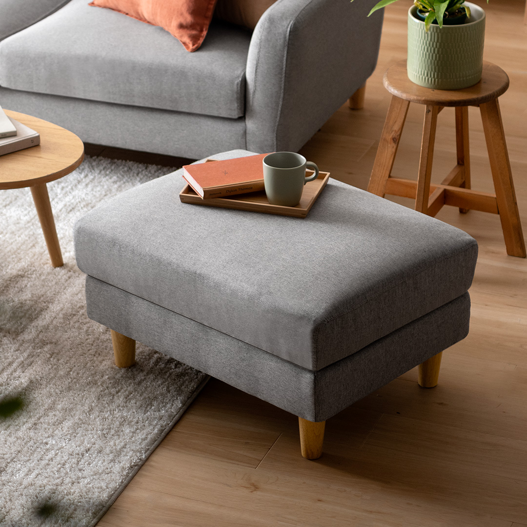 フランフラン グレー スクエア ポリースツール (オットマン スツール