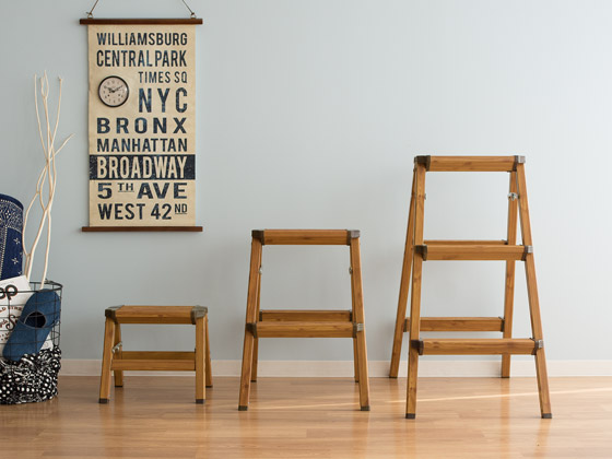 う*ぎ様 【アンティーク】木製折りたたみ式ステップスツール う*ぎ様