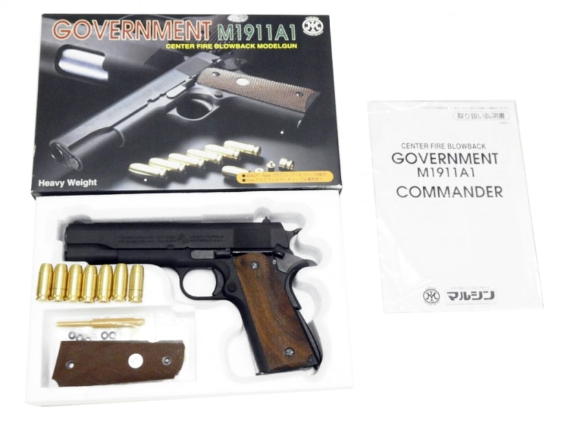 マルシン] コルトガバメント M1911A1 マットブラックHW 木製グリップ