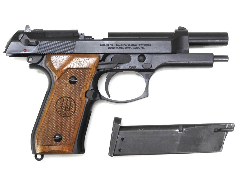 WA] ベレッタ M92FS ABS マグナブローバック ガスガン ロゴ入り木製