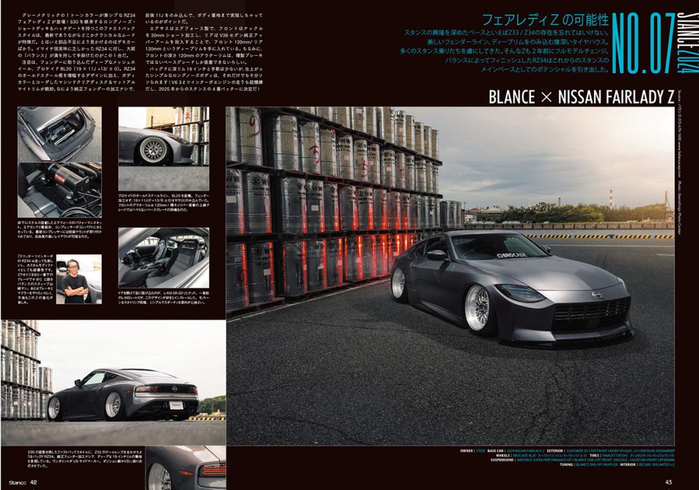 スタンスマガジン掲載＞RZ34 FAIRLADY Z | airforce Suspension japan