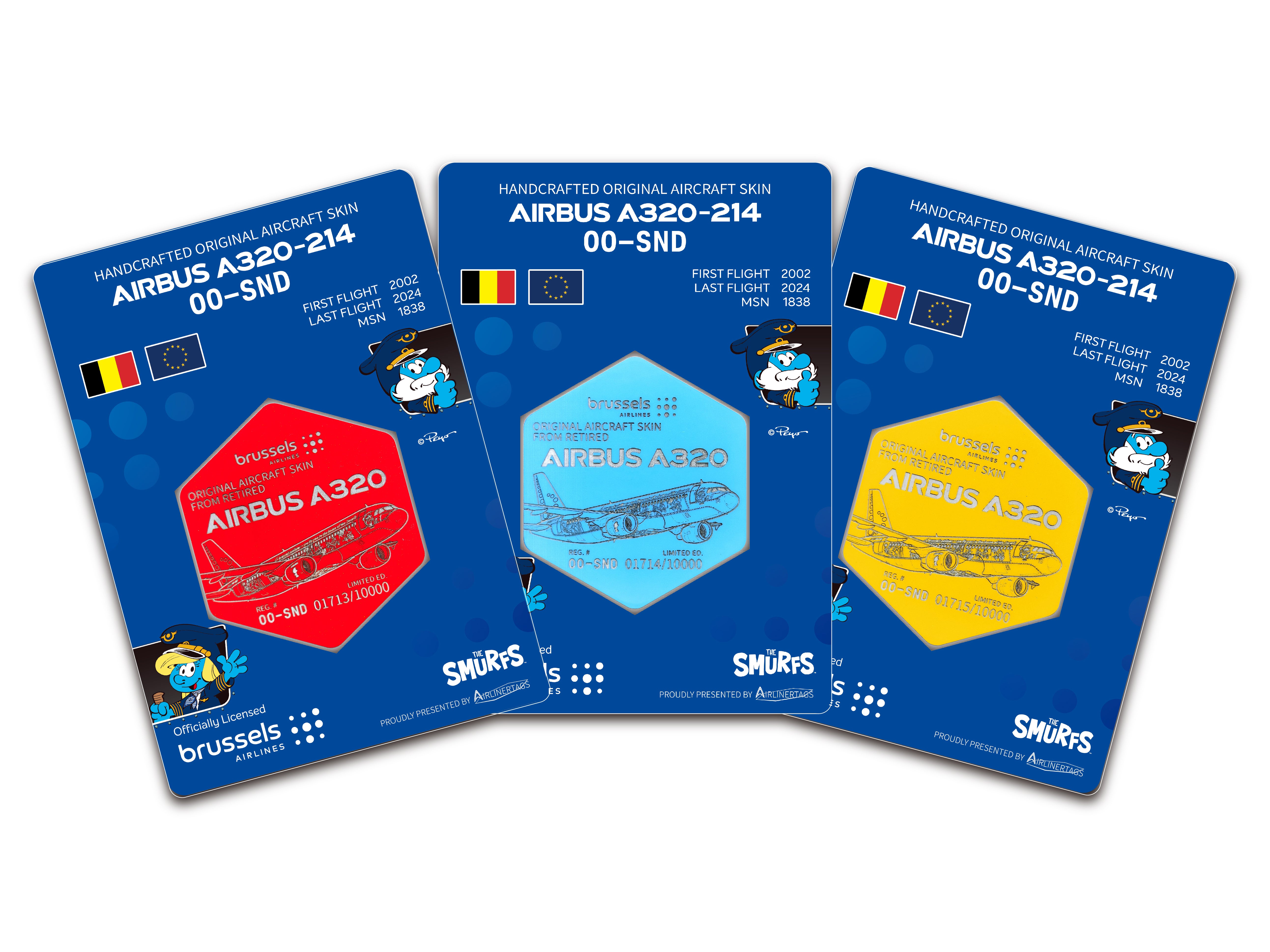 SN A320 Airlinertags ブリュッセル航空スマーフ コラボ特別機 SN A320