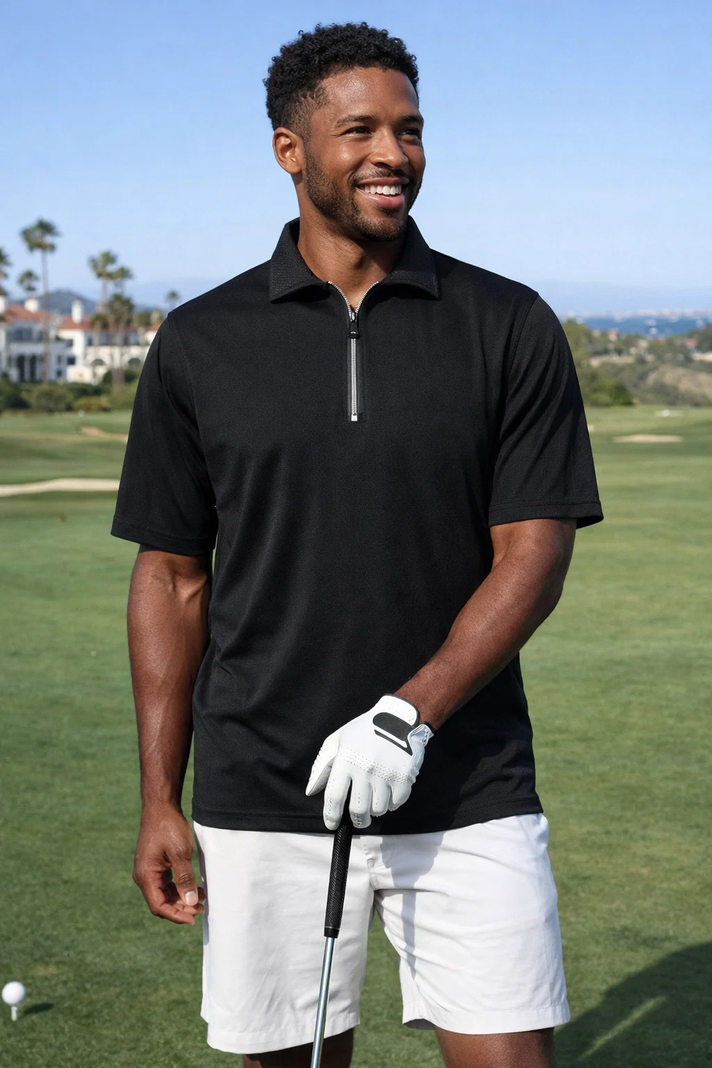 1442-AQD Men's Aqua-Dry 1/4 Zip Polo - POLOS - PRODUCTS