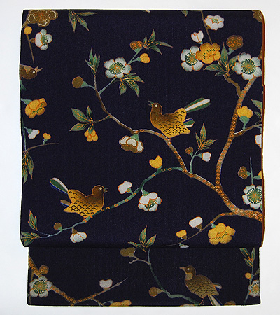 桜に花喰い鳥｣名古屋帯