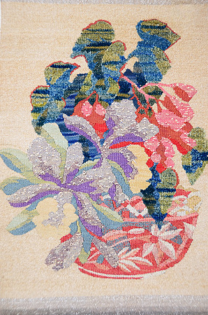 山鹿精華作 「手織錦 瑠璃の色」