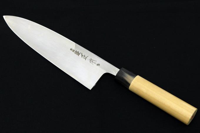 丸秀 出刃包丁 七寸半 霞 水牛朴栗型柄 【O537】 | 築地正本 | 包丁
