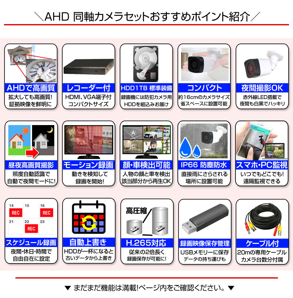 防犯カメラ 屋外 録画機能付き 格安 防水 家庭用 IP66 広角3.6mm 防犯