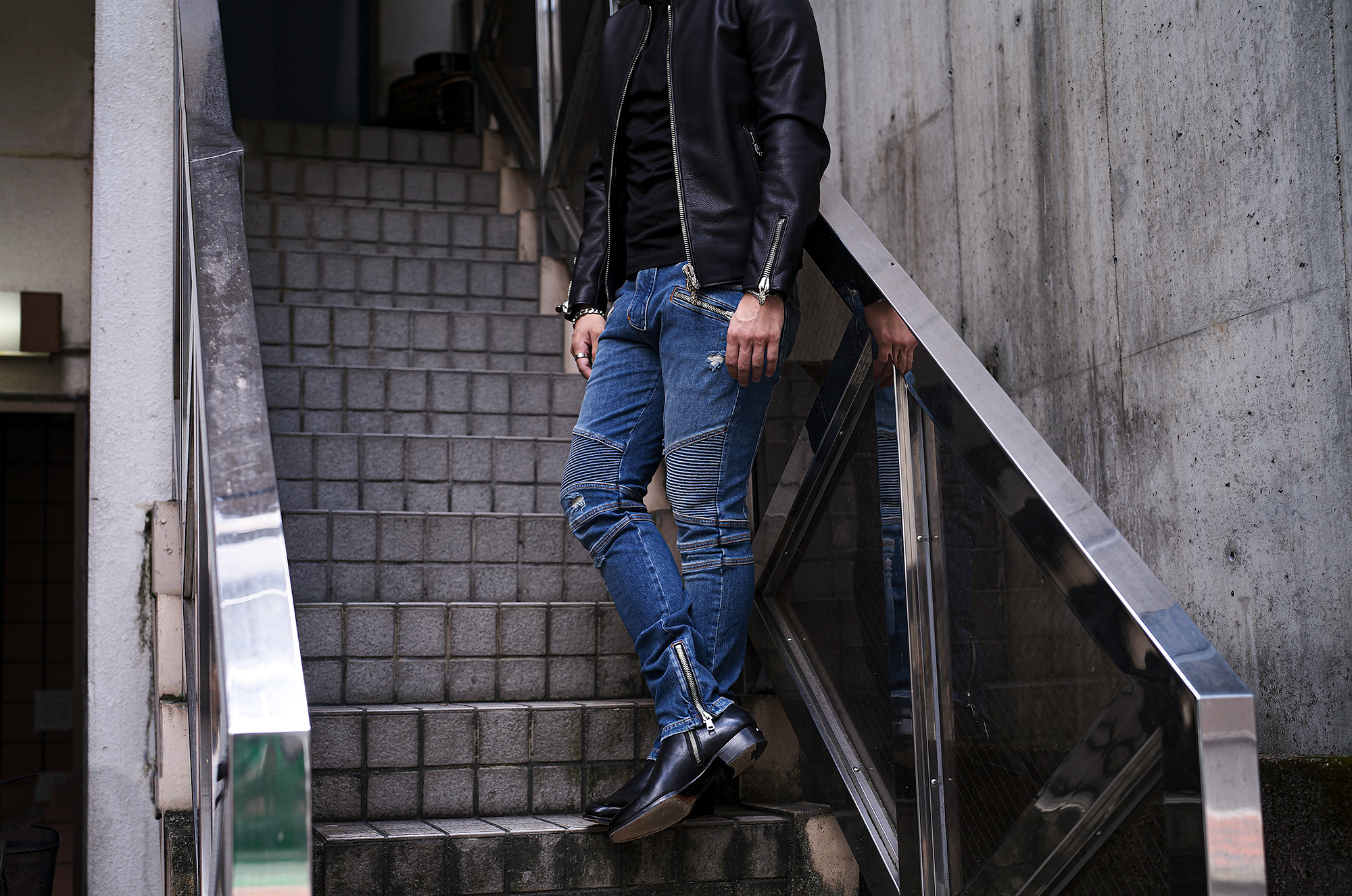 BALMAIN（バルマン）SLIM BIKER JEANS (スリム ストレッチ バイカー