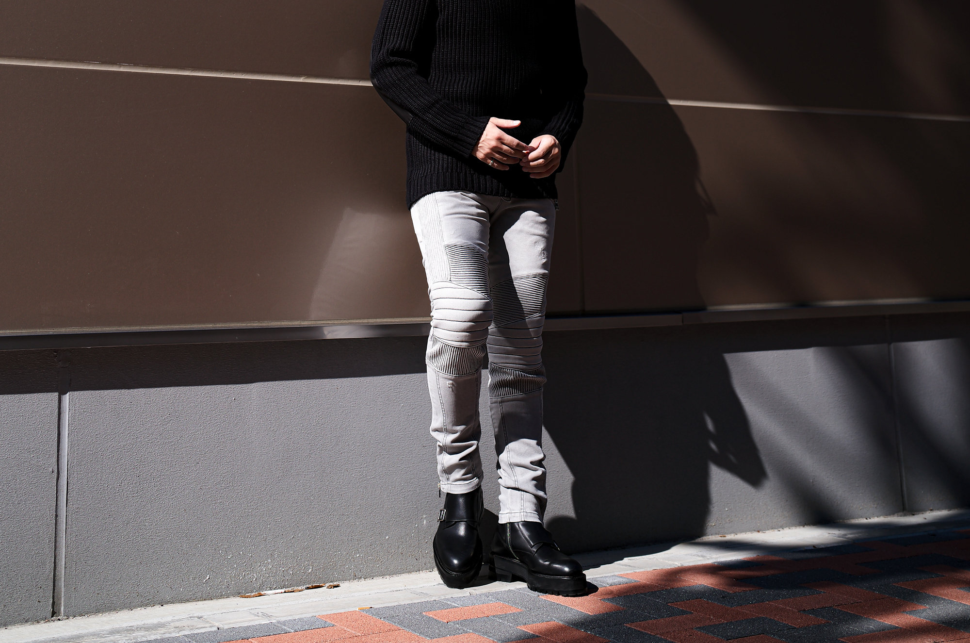 BALMAIN（バルマン）SLIM QUILTING BIKER JEANS (スリム ストレッチ