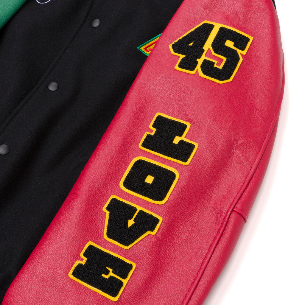 A&P x BOB MARLEY ONE LOVE VARSITY JACKET – ALBINO & PRETO