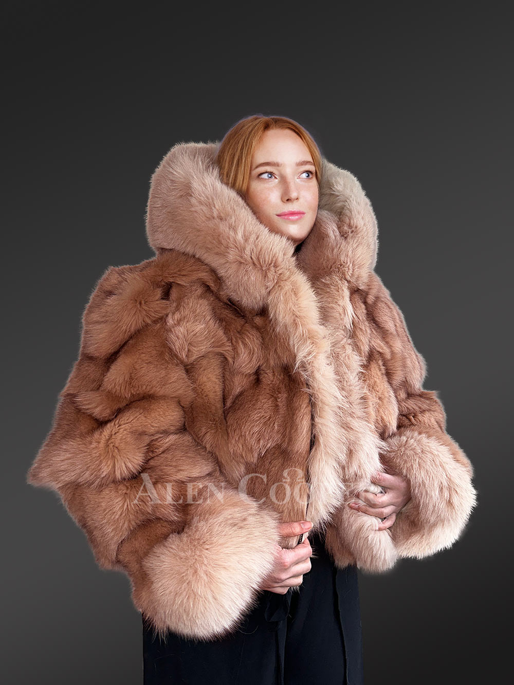 Womens Fox Fur Crop Jacket to Look Simply Sophisticated