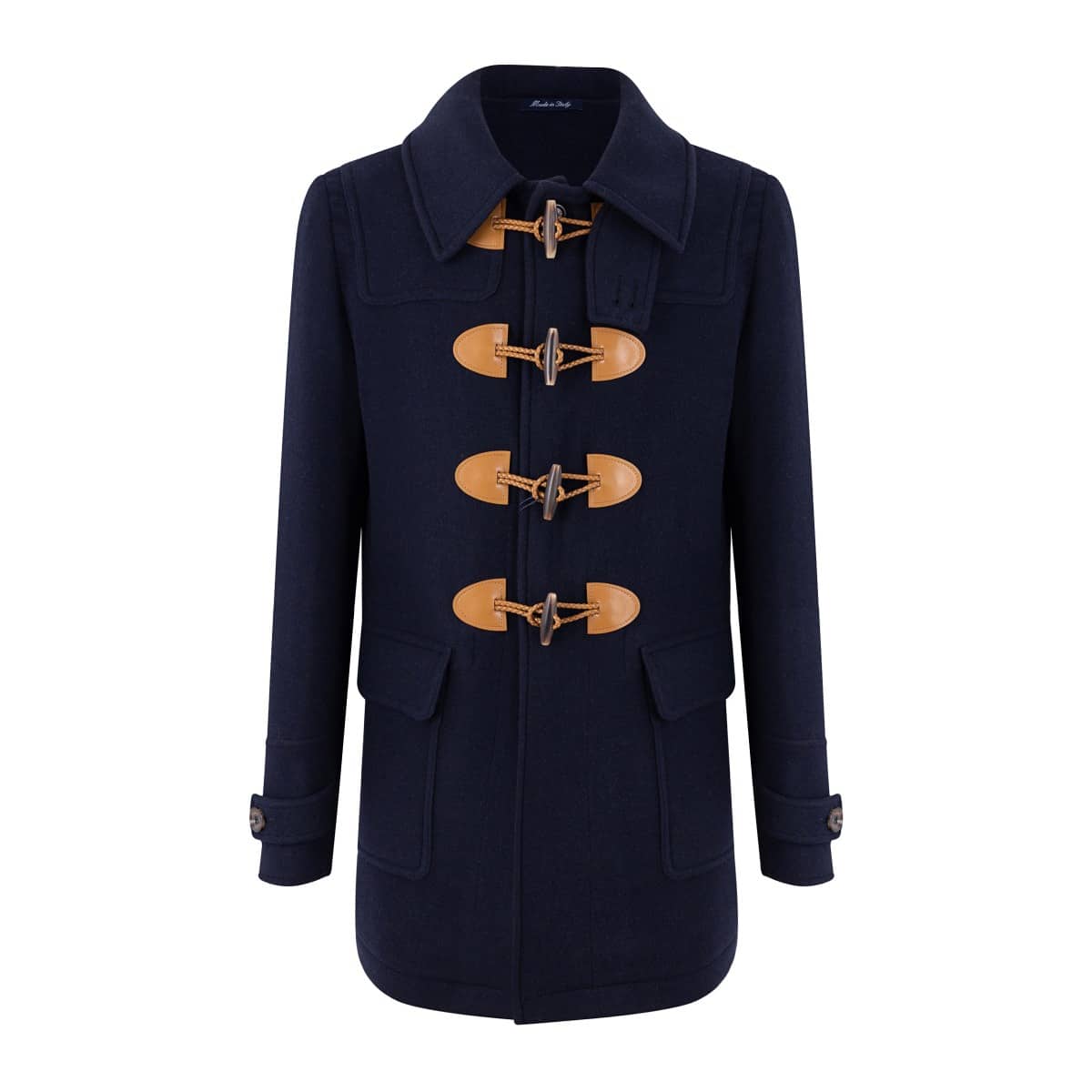 AK MC Men's Contemporary Duffel Coat in Navy super-soft Angora