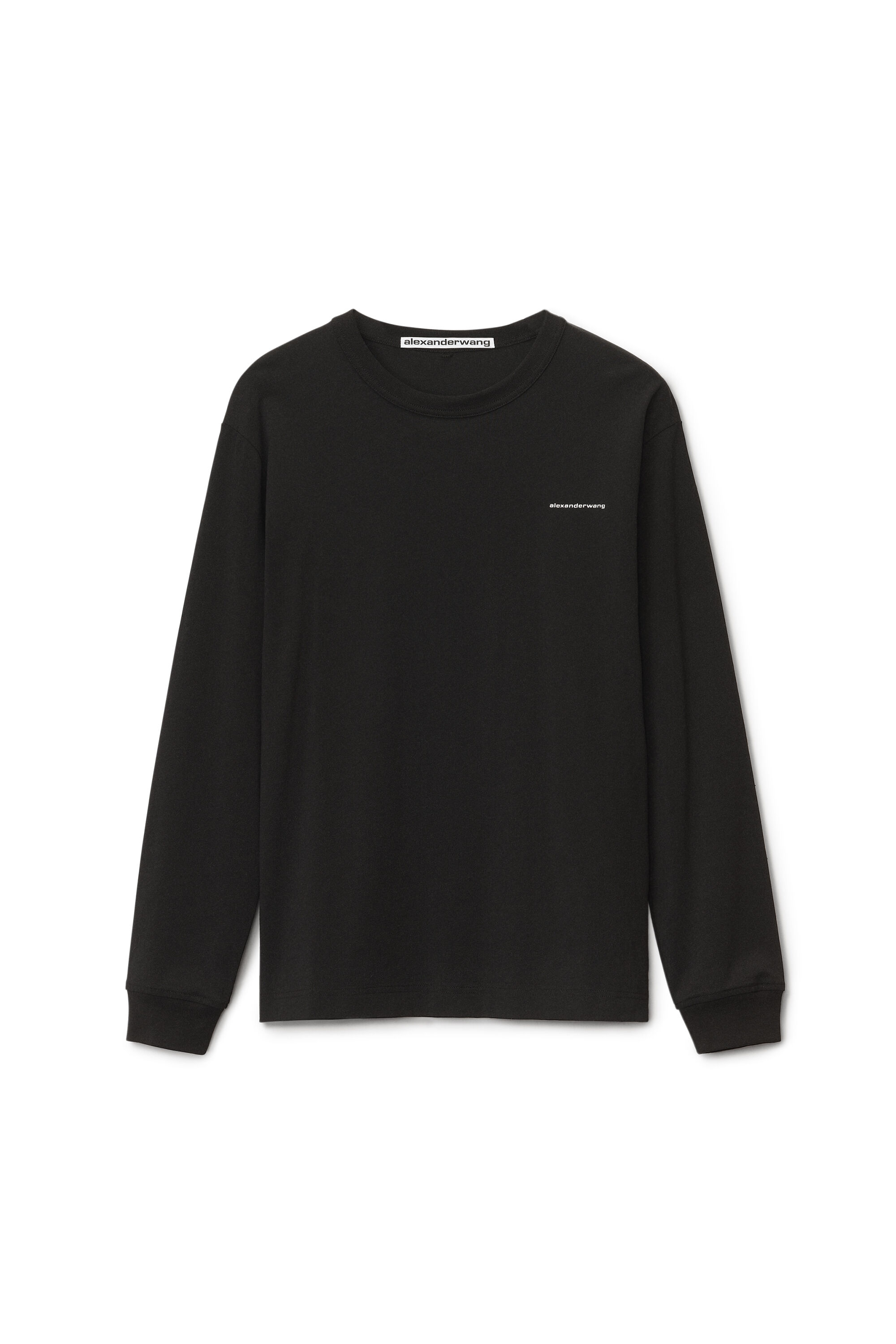 UNISEX LONG SLEEVE TEE IN HIGH TWIST JERSEY in BLACK | alexanderwang®