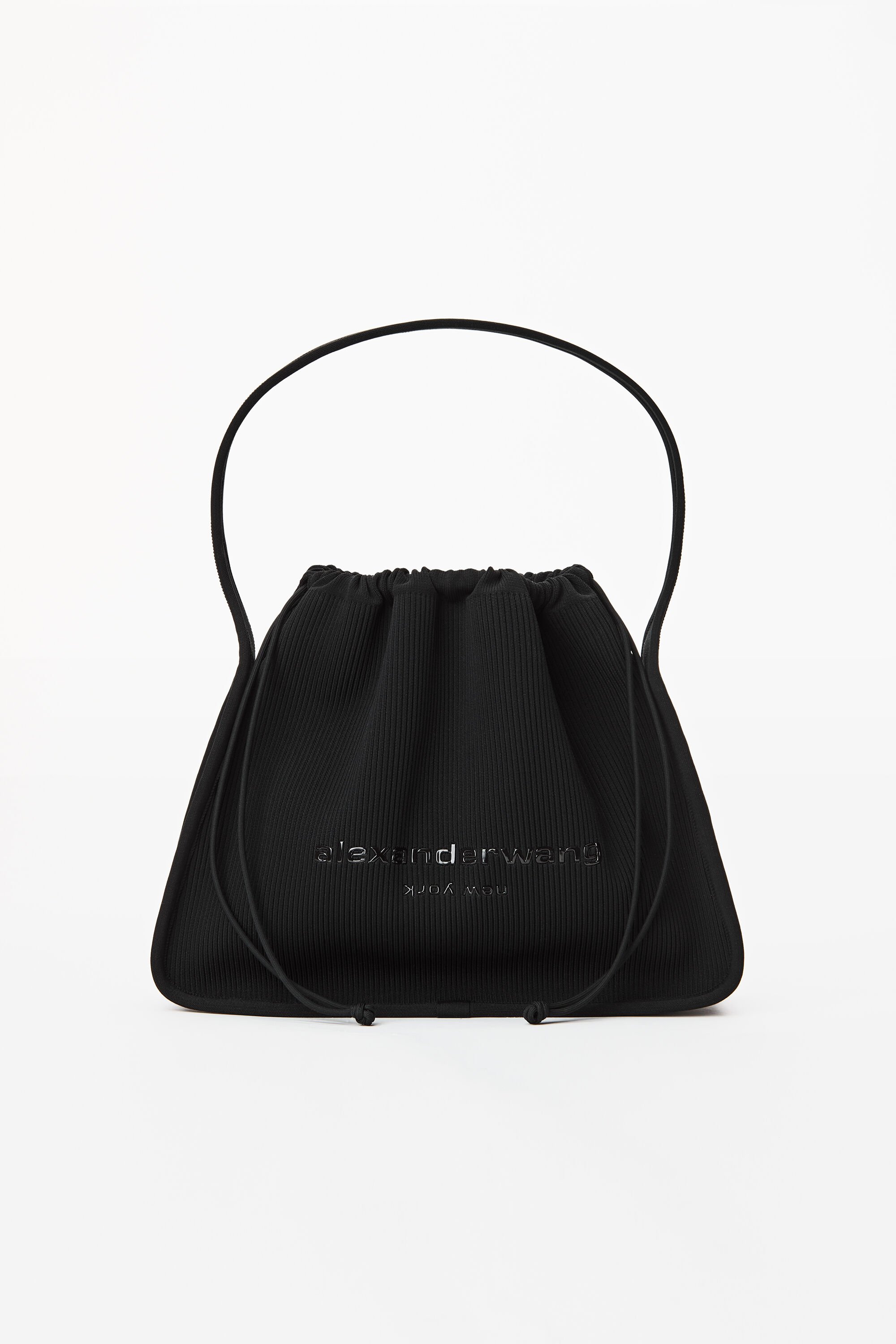 Ribbed Knit Ryan Bag in BLACK | alexanderwang®