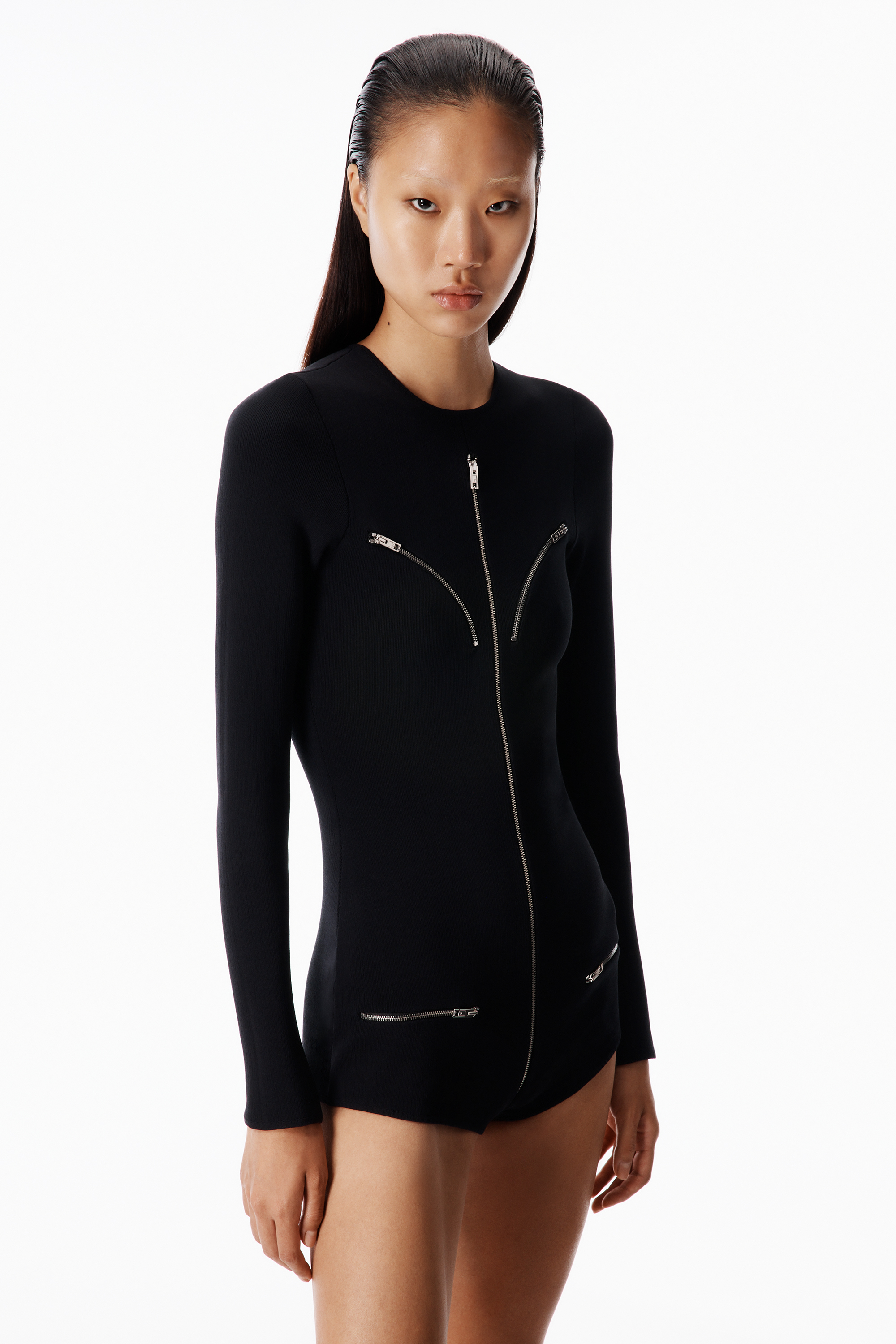 alexanderwang アレキサンダーワング Zip Detail Bodysuit BLACK