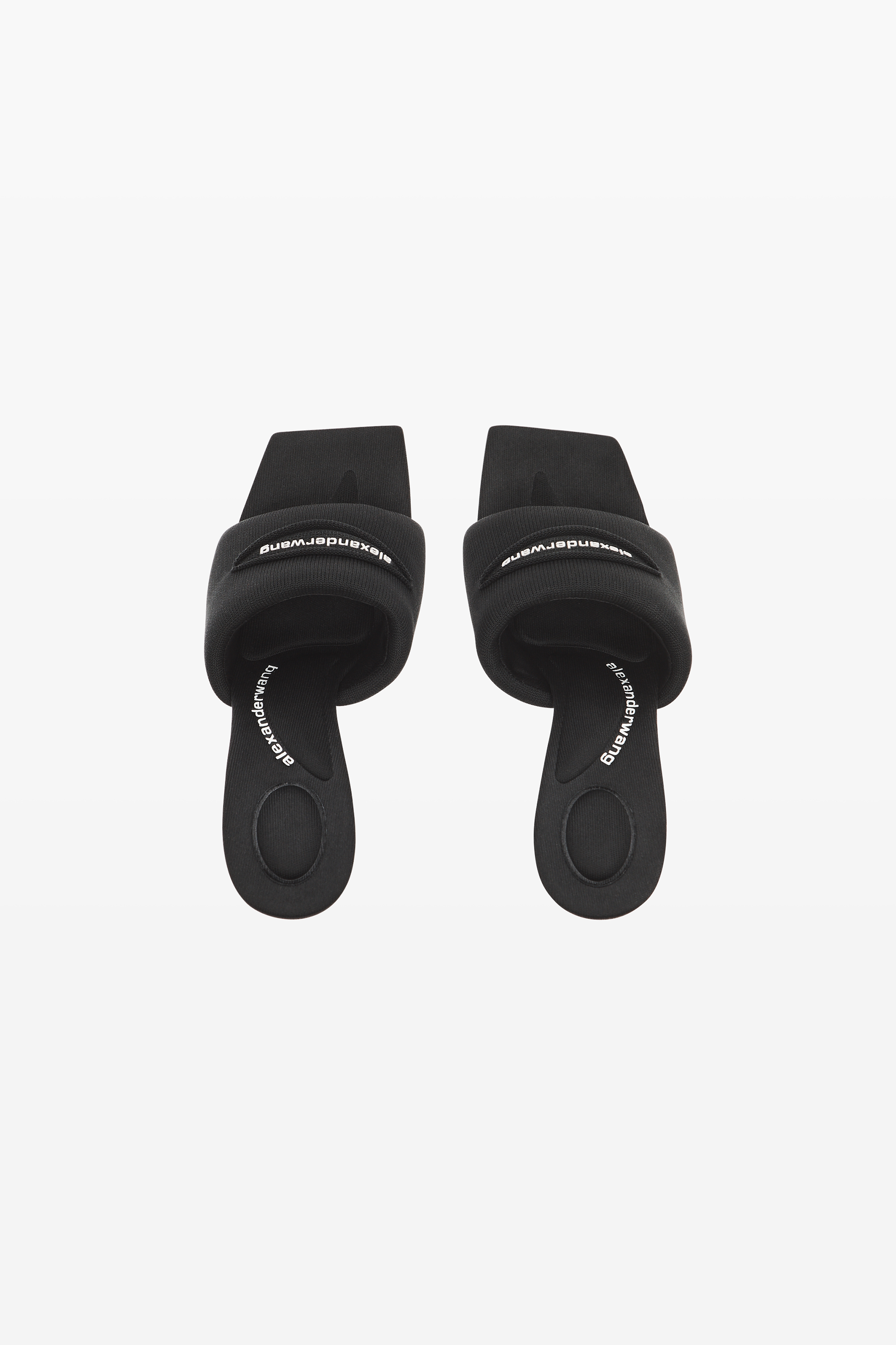 Julie Slash Knit Mule Sandal 105MM in BLACK | alexanderwang®