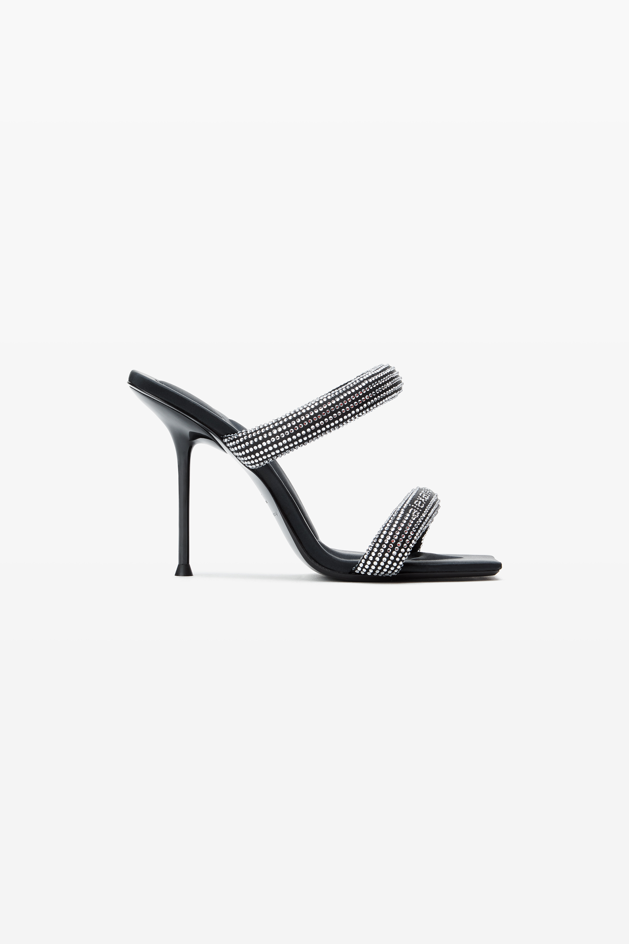 black crystal hotfix julie tubular sandals in BLACK/SILVER