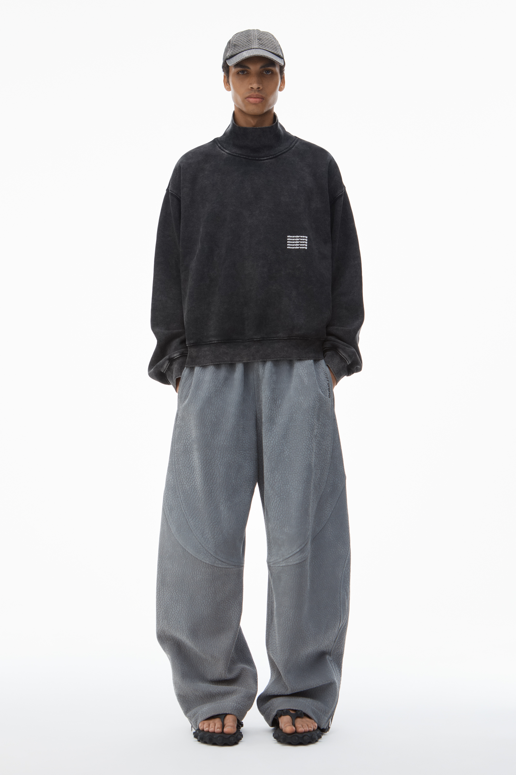 Shop UNISEX HIGH NECK SWEATSHIRT IN DENSE FLEECE on Sale at