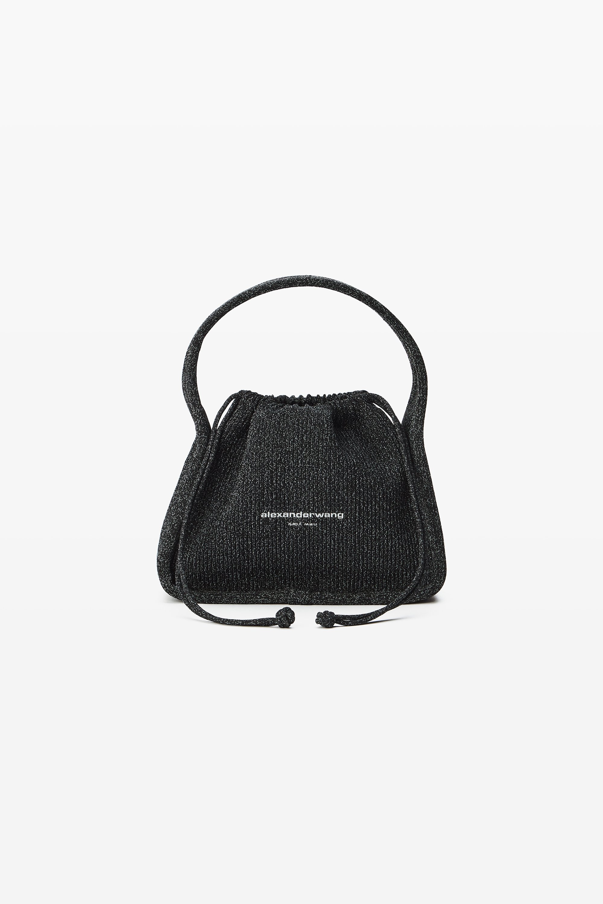 Reflective Knit Ryan Small Bag in REFLECTIVE CHARCOAL | alexanderwang®