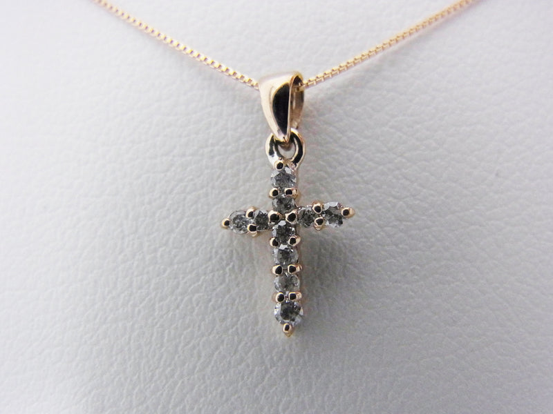シンプルクロス K10PG ダイヤモンド ペンダントネックレス – オール