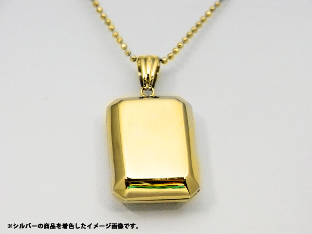 ロケットペンダント ペンダント トップ 長方形18金般若心経入り