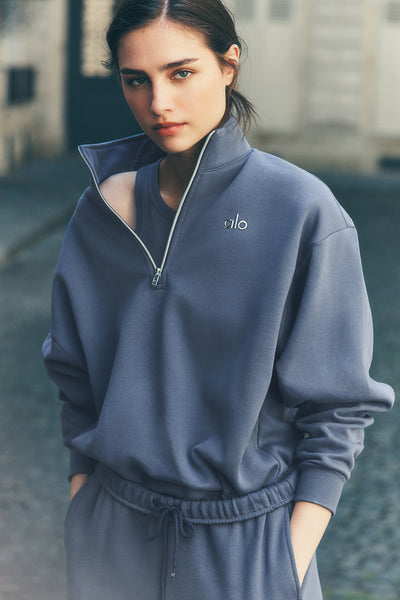Accolade 1/4 Zip Pullover - Bluestone | ALO