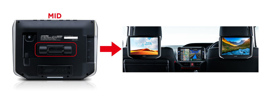 10.1型WXGAヘッドレスト取付け型リアビジョン2台パックSXH10ST | カー