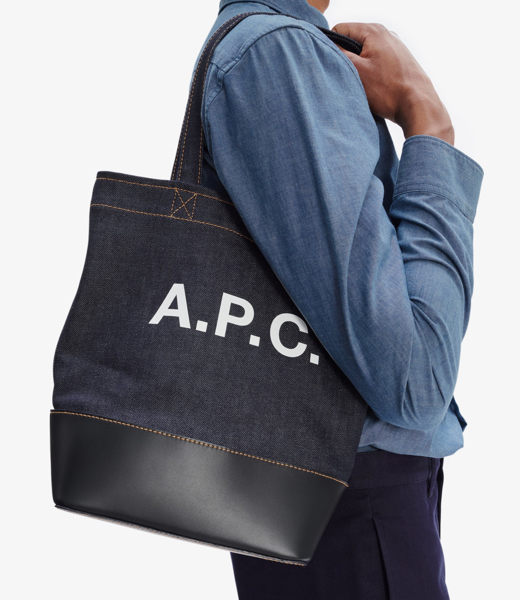 Axel Small tote bag | Japanese Denim + Leather | A.P.C. Accessories