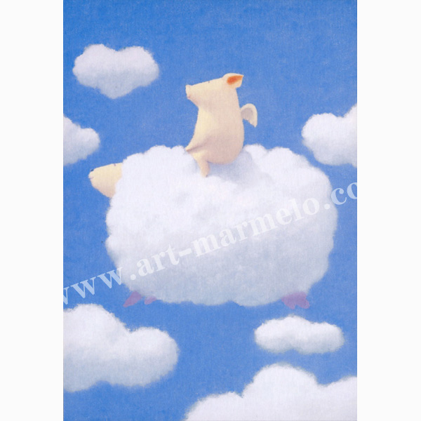 渡辺宏「天使の休息」 ポストカード額装