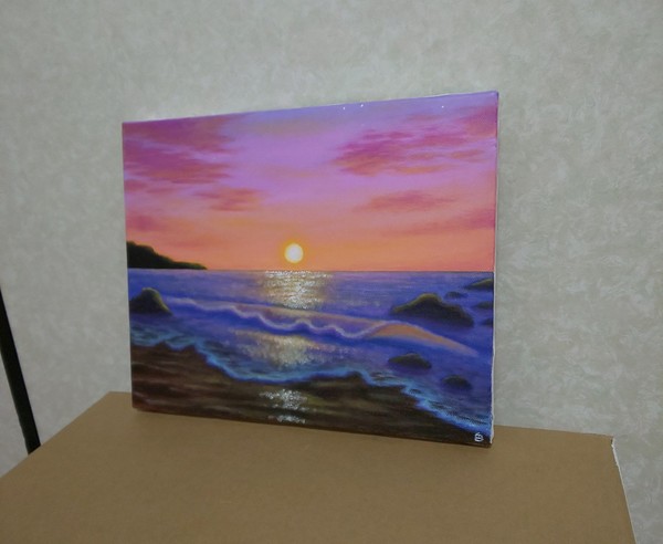 日が沈む海」 by 白薔薇｜Artmeter｜暮らしを彩るアートが、きっと見つかる