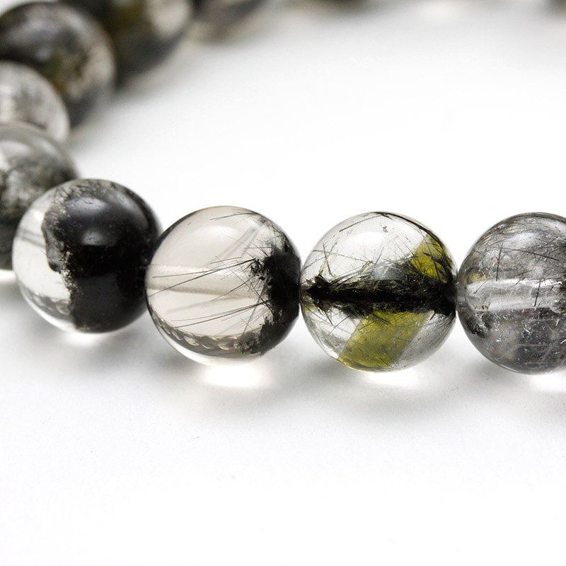 ブラックガーデンスモーキークォーツ10〜10.5mmブレスレット-003水晶