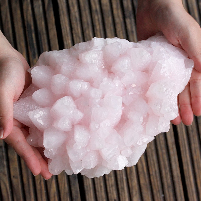 特選品】ブルガリア産ピンクカルサイトクラスター-021水晶クラスター