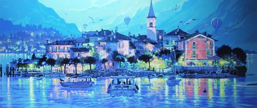 シルバーナイト(R) 笹倉鉄平 ラゴ・マジョーレ 中古 額装アート