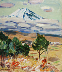 楢原健三 「富士吉田にて」 油彩10号｜【Arts Ship】のむら画廊