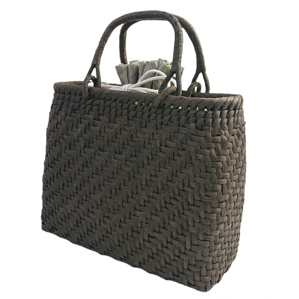 山葡萄かごバッグ K3611B 巾着袋付き 山ぶどう やまぶどう 手作り さん