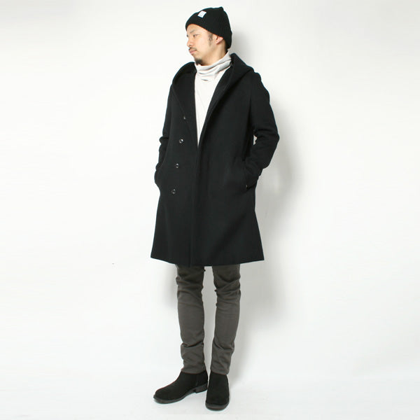 KAZUYUKI KUMAGAI カシミヤ混二重織ビーバー フーデッドコート KC72