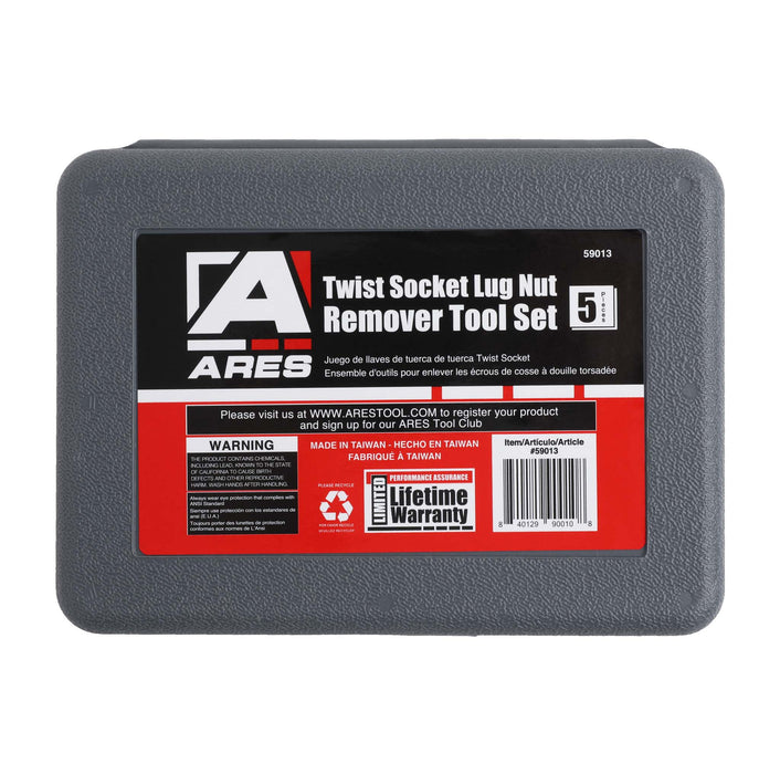 ARES 59013 - 5-Piece Twist Lug Nut Socket Set — ARES Tool, MJD