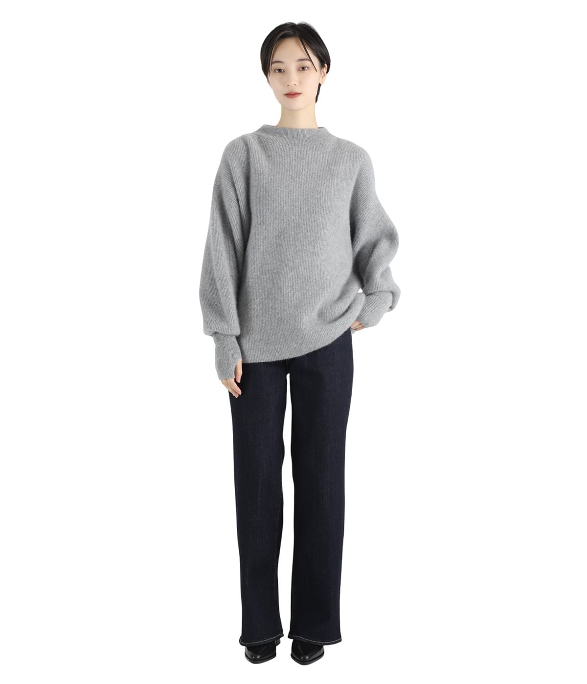 レディース】CASHMERE FOX FINGERHOLE BOAT NECK | BATONER(バトナー