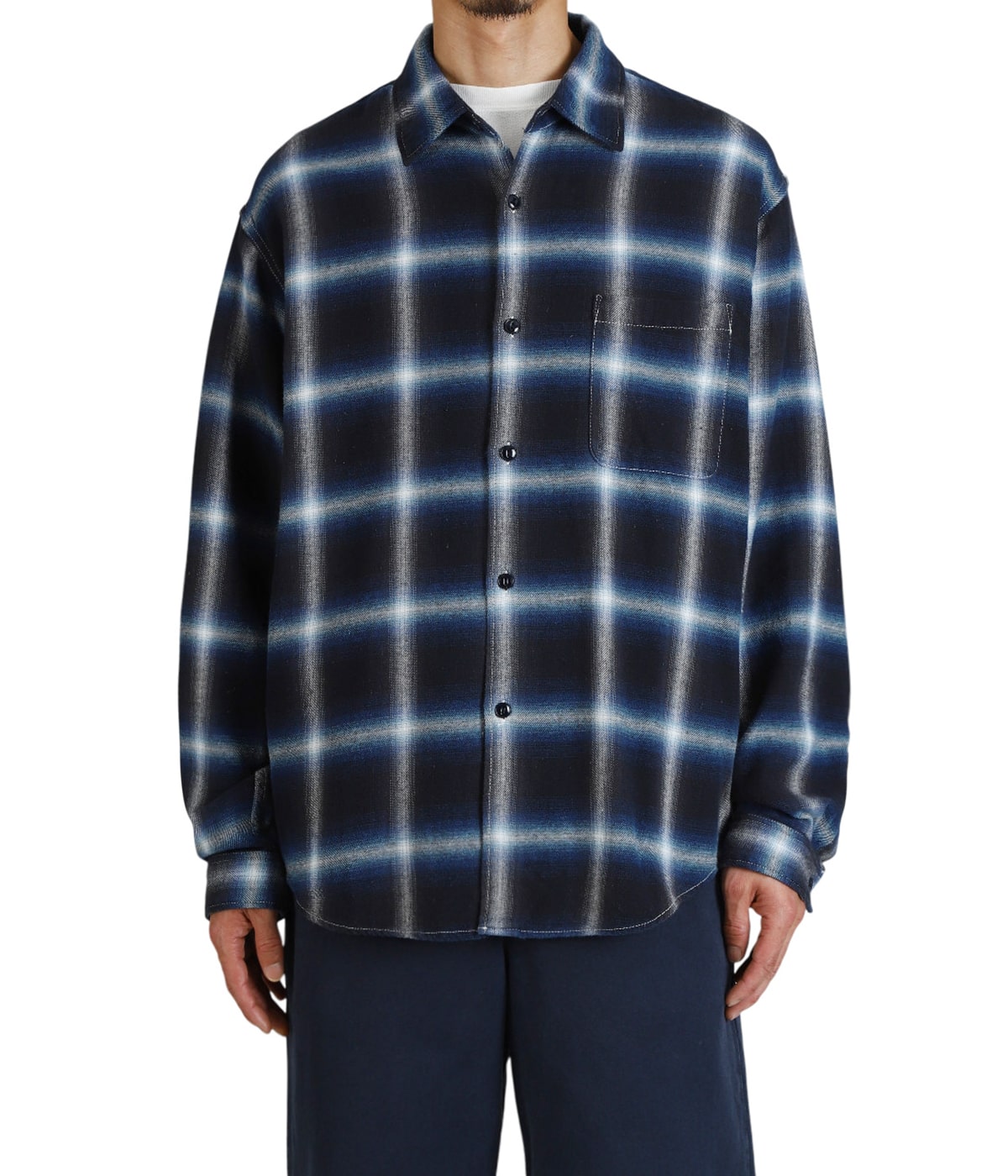 オンブレネルチェックシャツ | REMI RELIEF NAVY LABEL(レミレリーフ