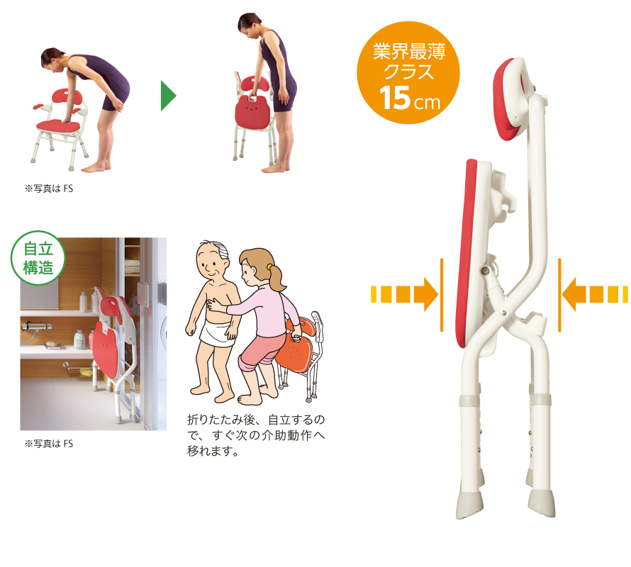 折りたたみシャワーベンチ FC（背付タイプ） | 【安寿】の介護用品