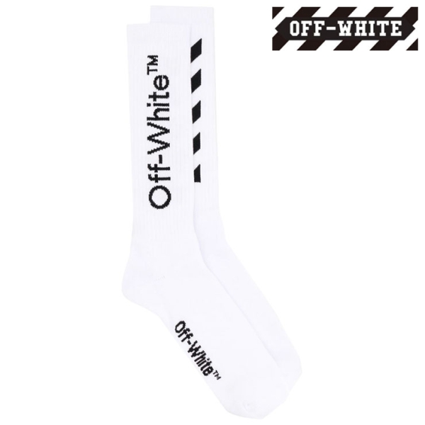 DIAG MID LENGHT SOCKS WHITE BLACK ソックス 靴下|OFF-WHITE