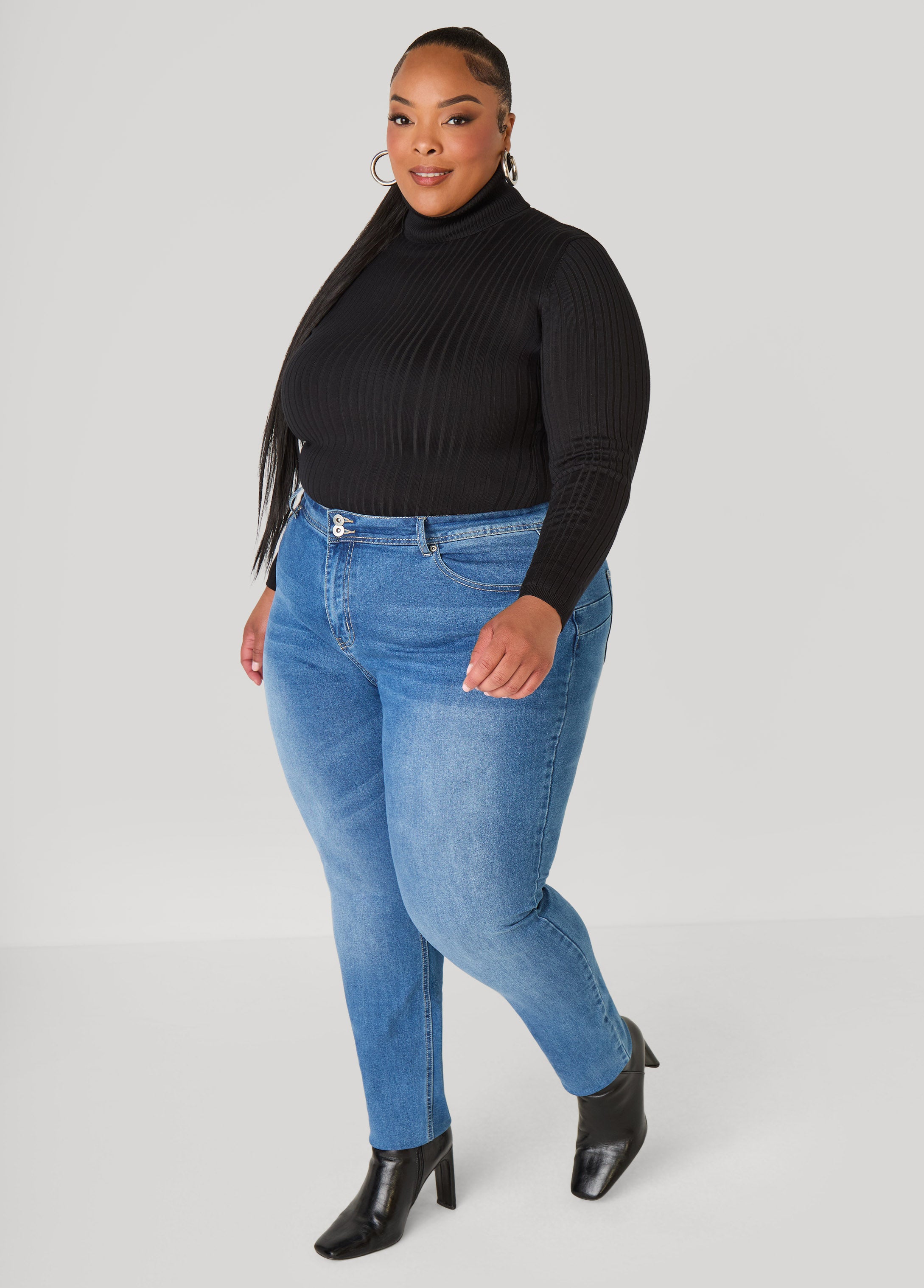 Turtleneck Ribbed Sweater – Ashley Stewart
