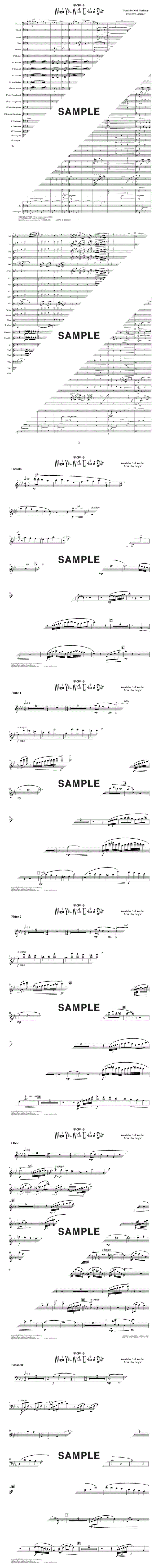 楽譜】When You Wish Upon A Star（星に願いを） / （吹奏楽（ブラス