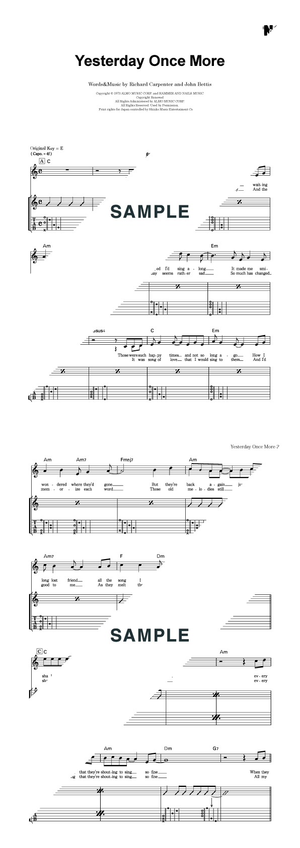 吹奏楽 楽譜 CD付 Allegro.1 ポップス イエスタデイ・ワンス・モア