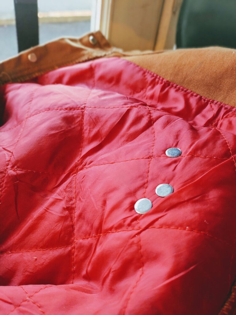 1980s-90s USA carhartt Quilting Liner Over All Brown W40 – ataco