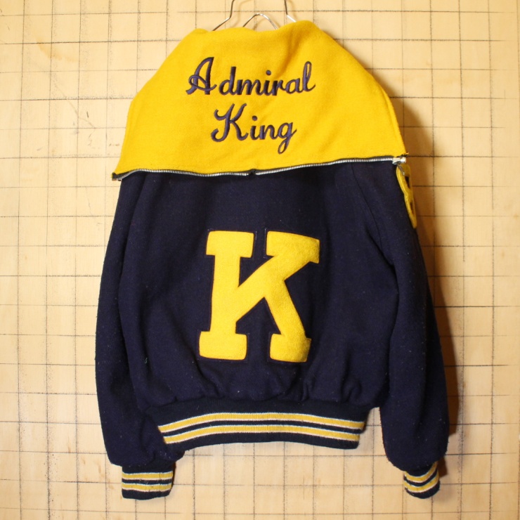 70s USA製 KAYE BROS セーラー ウール スタジャン ネイビー アワード