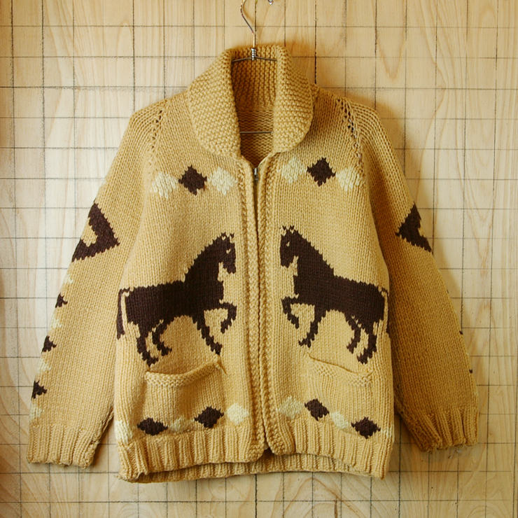 ビンテージ】60s古着ホース(馬)×ダイヤモンド柄Lightning社製