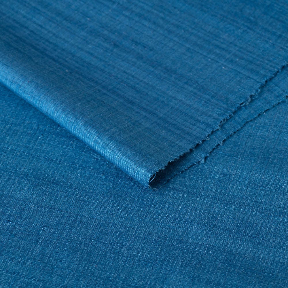 アトリエシムラ草木染め紬織り 反物 青藍 - アトリエシムラ