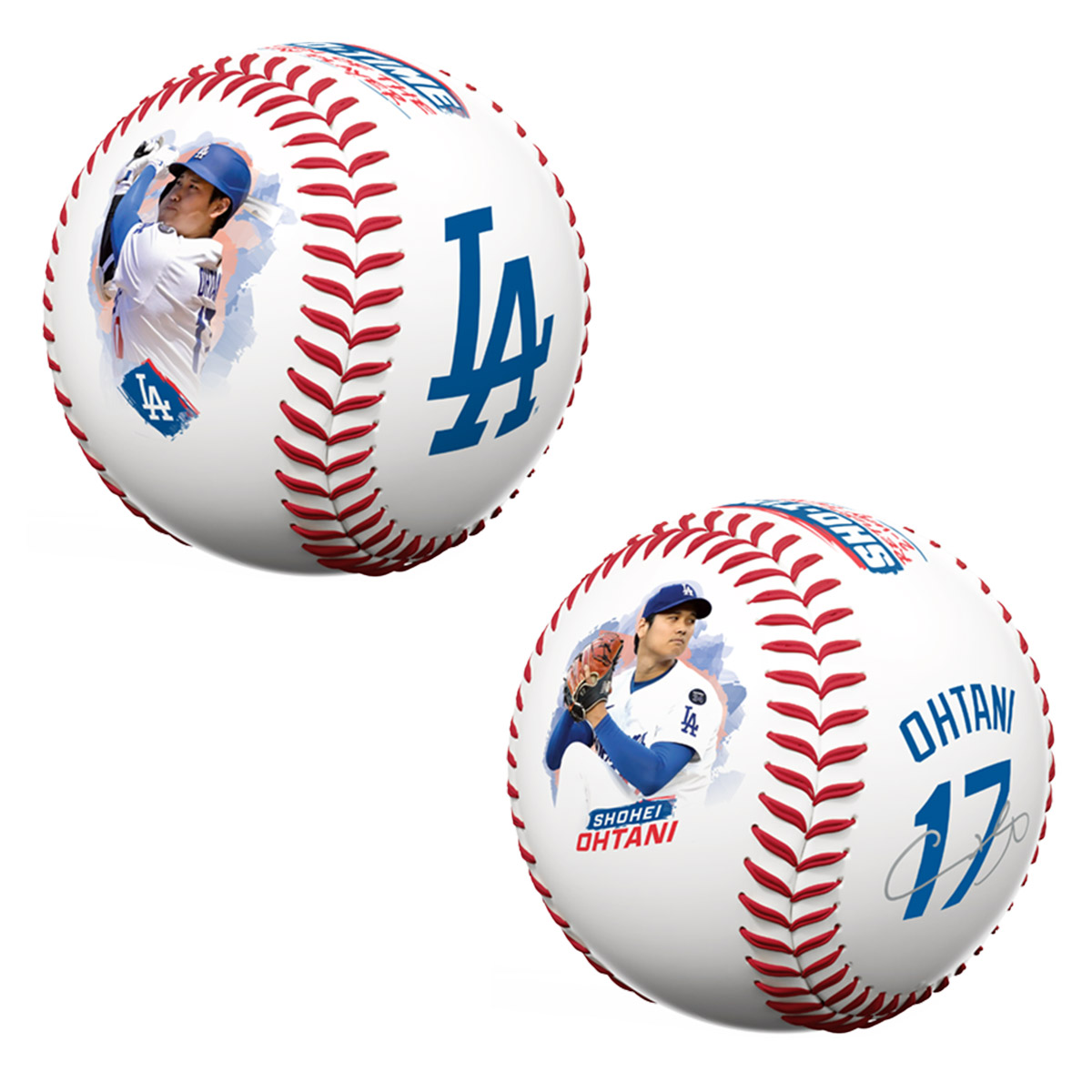 大谷翔平選手の二刀流復活を記念して、試合での雄姿とサインがプリント