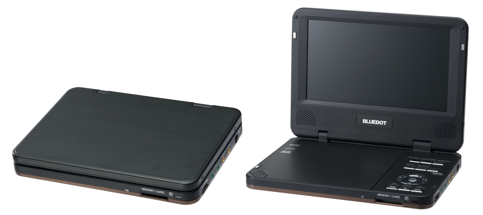 BLUEDOT、7インチ高精細液晶を搭載した薄型ポータブルDVDプレーヤー